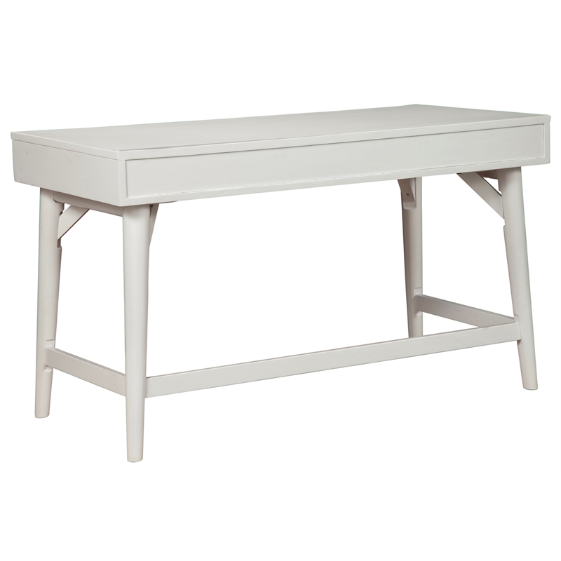 Alpine Furniture Flynn Large Wood 3 Drawer Desk in White
