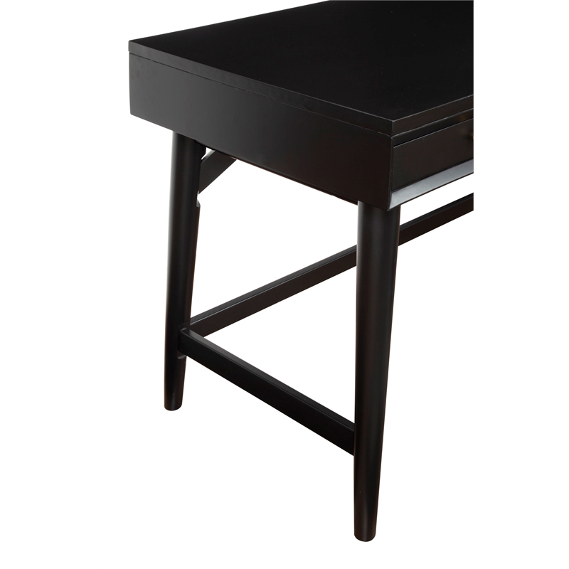 Alpine Furniture Flynn Large Wood 3 Drawer Desk in Black