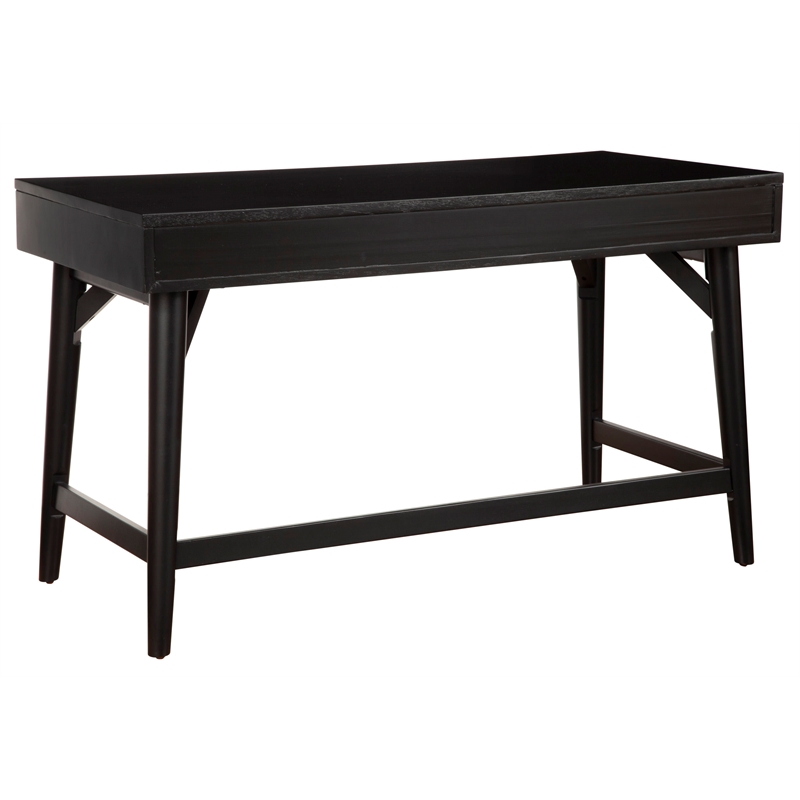 Alpine Furniture Flynn Large Wood 3 Drawer Desk in Black