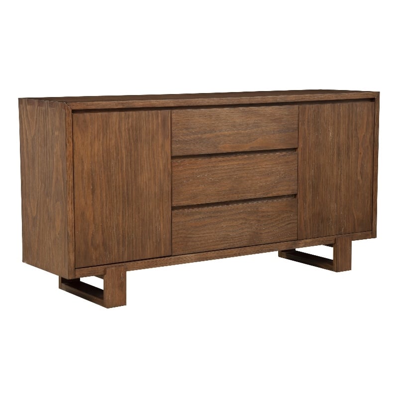 Alpine Furniture Ayala Wood Sideboard in Antique Cappuccino