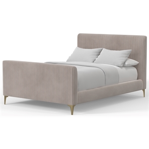 alpine furniture zaldy wood queen platform bed in light gray