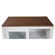 Alpine Furniture Donham Small Wood Display Cabinet in Brown and White