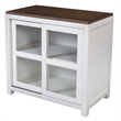 Alpine Furniture Donham Small Wood Display Cabinet in Brown and White