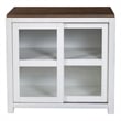Alpine Furniture Donham Small Wood Display Cabinet in Brown and White
