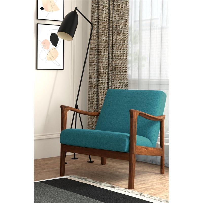 Alpine Furniture Zephyr Lounge Chair in Turquoise