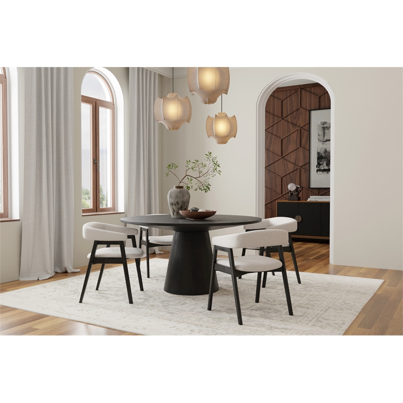Alpine Furniture Cove Round Dining Table in Vintage Black