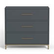 Alpine Furniture Madelyn Three Drawer Small Chest in Slate Gray