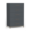 Alpine Furniture Madelyn Five Drawer Chest in Slate Gray