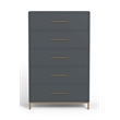 Alpine Furniture Madelyn Five Drawer Chest in Slate Gray
