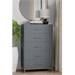 Alpine Furniture Madelyn Five Drawer Chest in Slate Gray