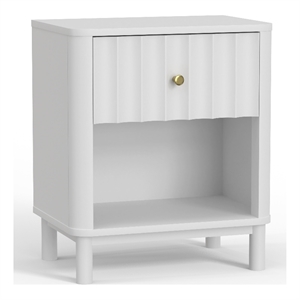 alpine furniture stapleton 1 drawer nightstand in white