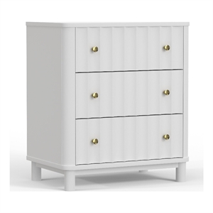 alpine furniture stapleton 3 drawer small chest in white