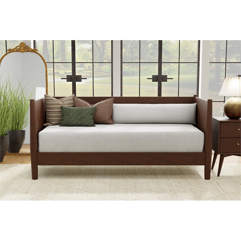 Alpine Furniture Flynn Mid Century Modern Twin Size Day Bed in Walnut
