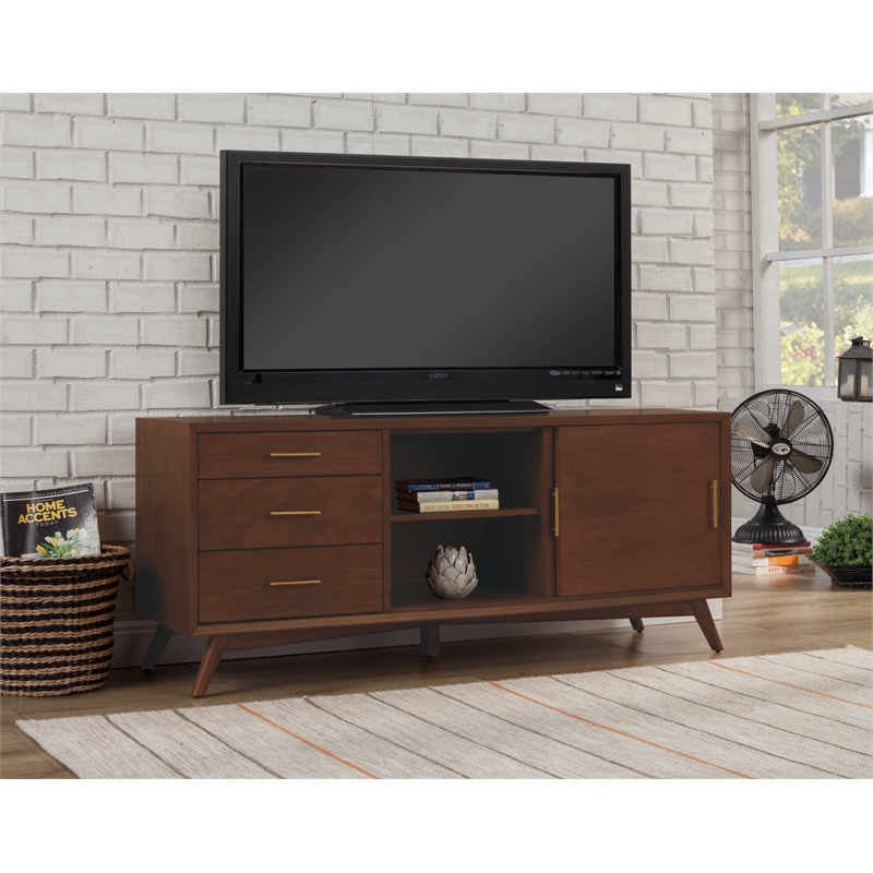 Alpine Furniture Flynn Large TV Console in Walnut