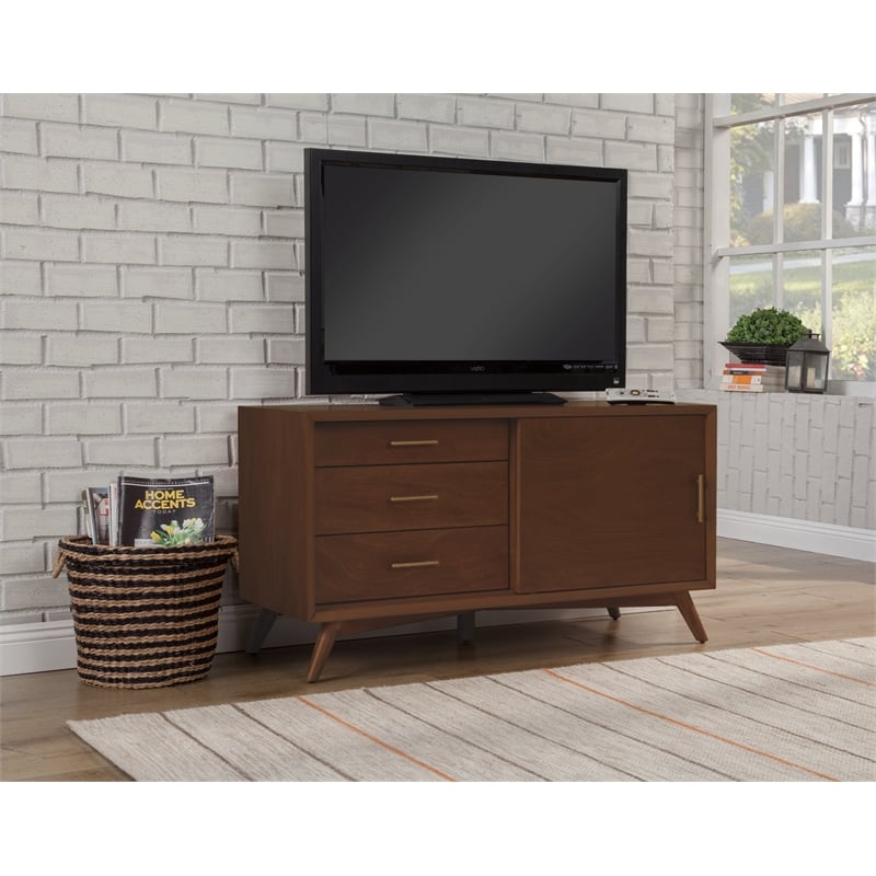 Alpine Furniture Flynn Small TV Console in Walnut