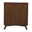 Alpine Furniture Flynn Small Bar Cabinet in Walnut