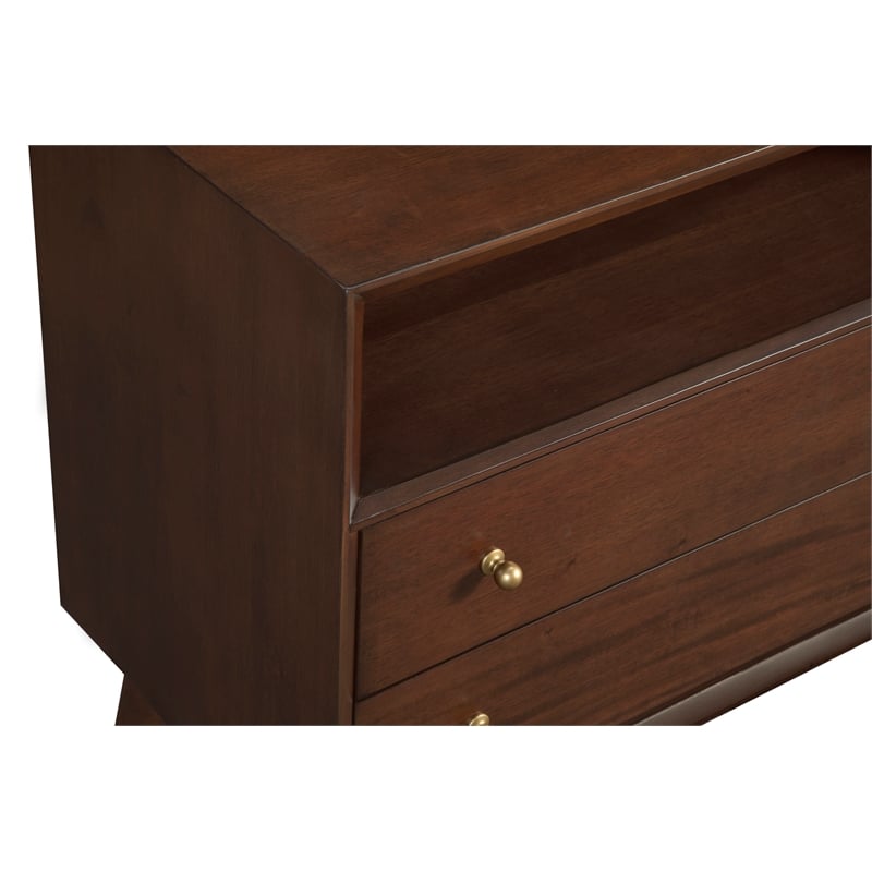 Alpine Furniture Flynn Large Nightstand in Walnut