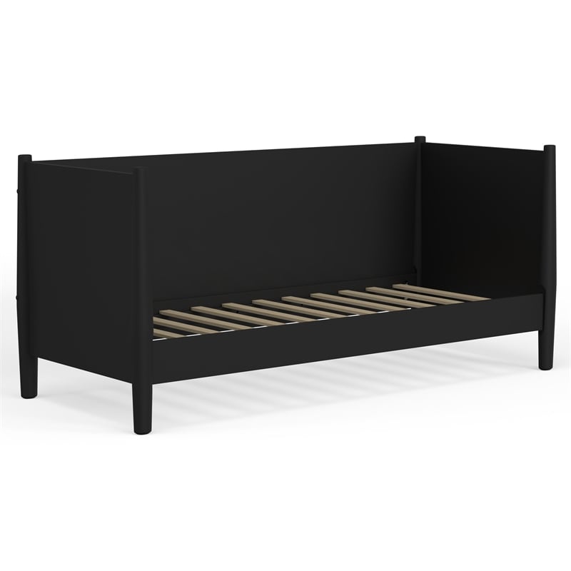 Alpine Furniture Flynn Mid Century Modern Twin Size Wood Day Bed in Black
