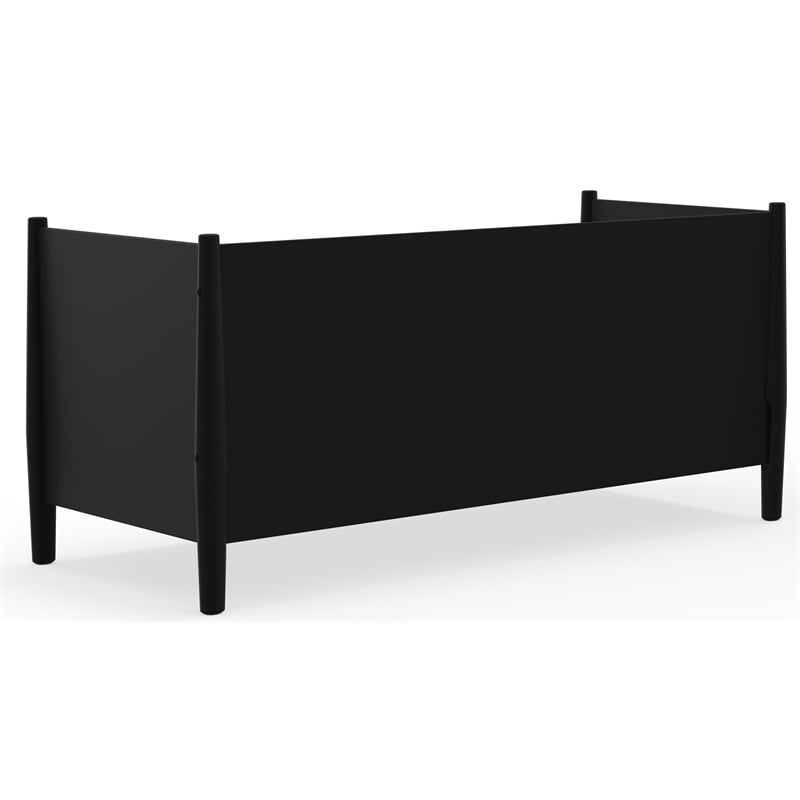 Alpine Furniture Flynn Mid Century Modern Twin Size Wood Day Bed in Black