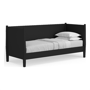 alpine furniture flynn mid century modern twin size wood day bed in black