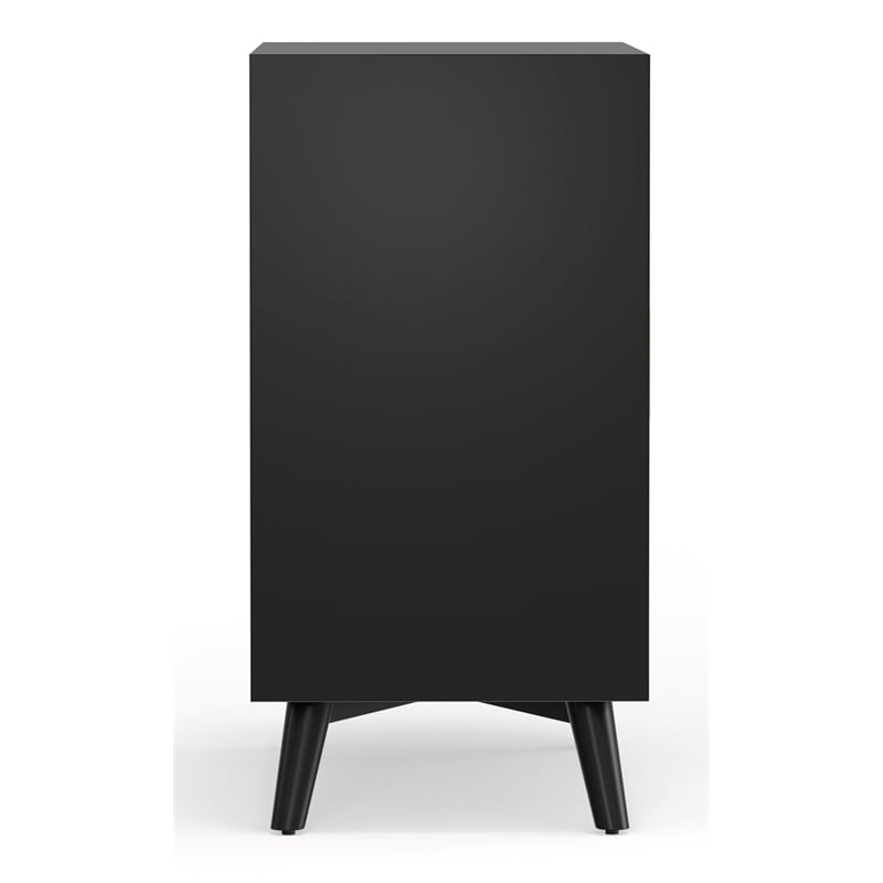 Alpine Furniture Flynn Small Wood Bar Cabinet in Black