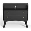 Alpine Furniture Flynn Large Wood Nightstand in Black