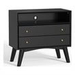 Alpine Furniture Flynn Large Wood Nightstand in Black
