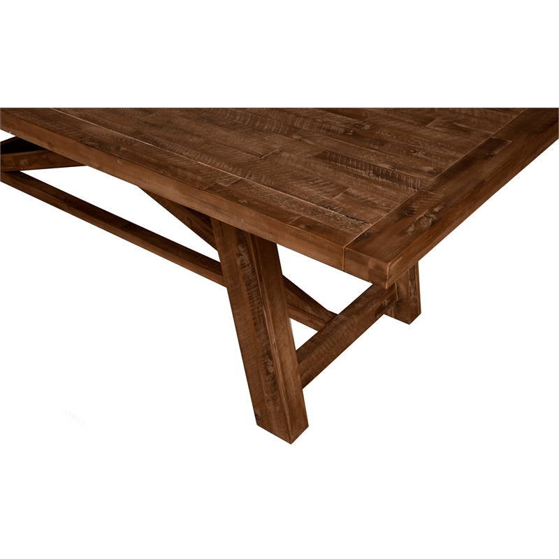 Alpine Furniture Newberry Rectangular Wood Dining Table in Medium Brown