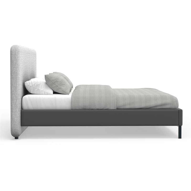 Alpine Furniture Walden Upholstered Standard King Platform Bed in Gray
