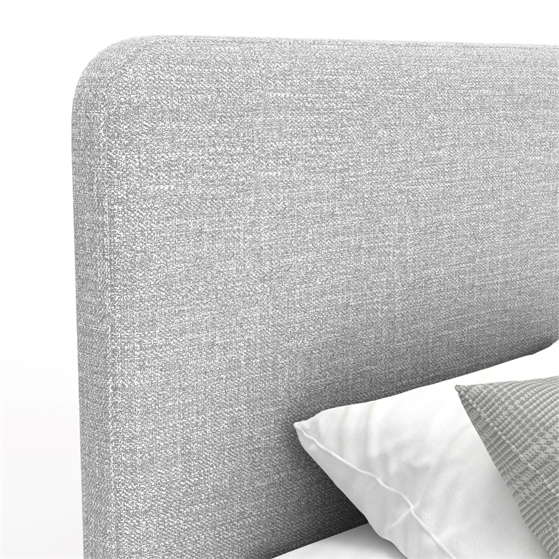 Alpine Furniture Walden Upholstered Standard King Platform Bed in Gray
