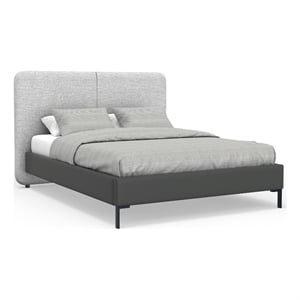 Alpine Furniture Walden Upholstered Standard King Platform Bed in Gray