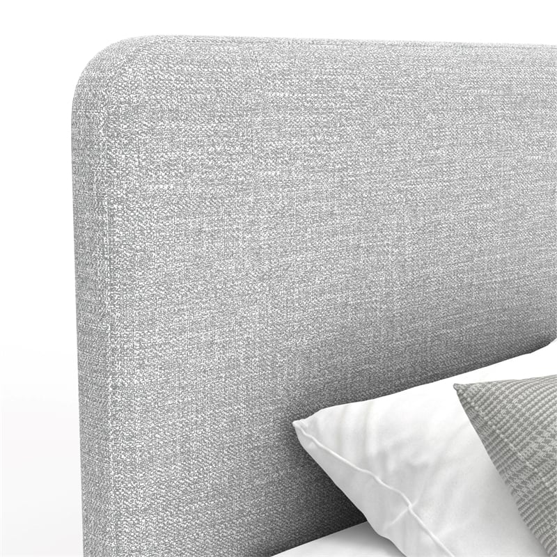 Alpine Furniture Walden Upholstered Full Platform Bed in Gray