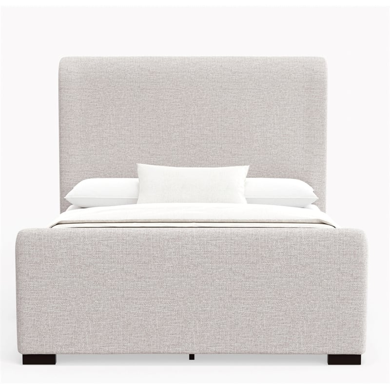 alpine furniture adele upholstered full platform bed in beige