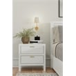 Alpine Furniture Carmel Wood 2 Drawer Nightstand in White