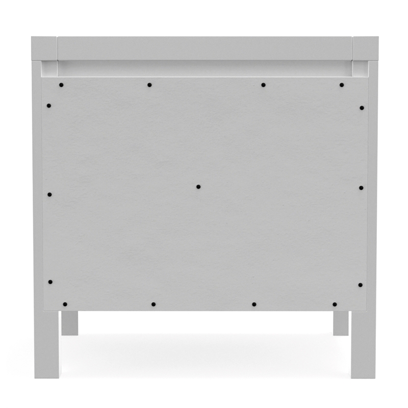 Alpine Furniture Carmel Wood 2 Drawer Nightstand in White