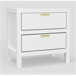 Alpine Furniture Carmel Wood 2 Drawer Nightstand in White
