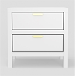Alpine Furniture Carmel Wood 2 Drawer Nightstand in White