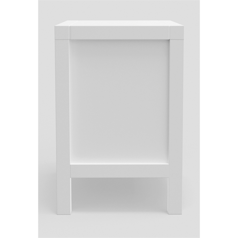 Alpine Furniture Carmel Wood 2 Drawer Nightstand in White