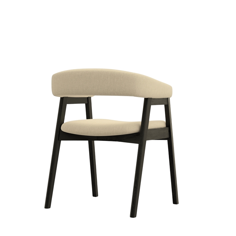 Alpine Furniture Cove Upholtered Set of 2 Dining Chairs in Vintage Black