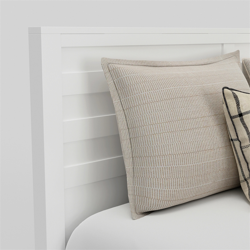 Alpine Furniture Carmel Wood Eastern King Storage Bed in White