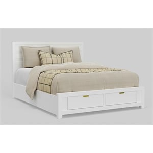 Alpine Furniture Carmel Wood Full Size Storage Bed in White