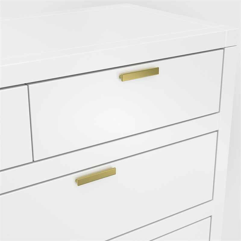 Alpine Furniture Carmel 7-Drawer Contemporary Wood Dresser in White