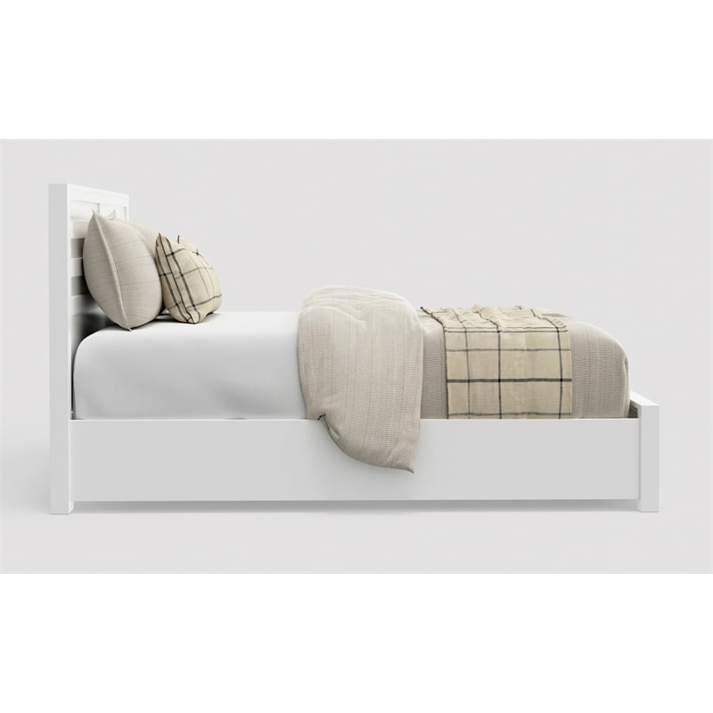 Alpine Furniture Carmel Wood Queen Storage Bed in White