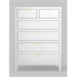 Alpine Furniture Carmel 6-Drawer Contemporary Wood Chest in White