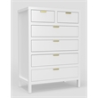Alpine Furniture Carmel 6-Drawer Contemporary Wood Chest in White