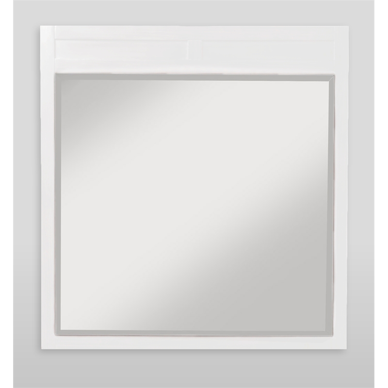 Alpine Furniture Carmel Wood Dresser Mirror in White