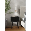 Alpine Furniture Flynn 2 Drawer Small Wood Nightstand in Black