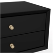 Alpine Furniture Flynn 2 Drawer Small Wood Nightstand in Black