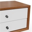 Alpine Furniture Flynn 2 Drawer Small Wood Nightstand in Acorn & White