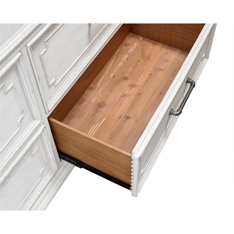 Alpine Furniture Clara Wood 7 Drawer Dresser in White